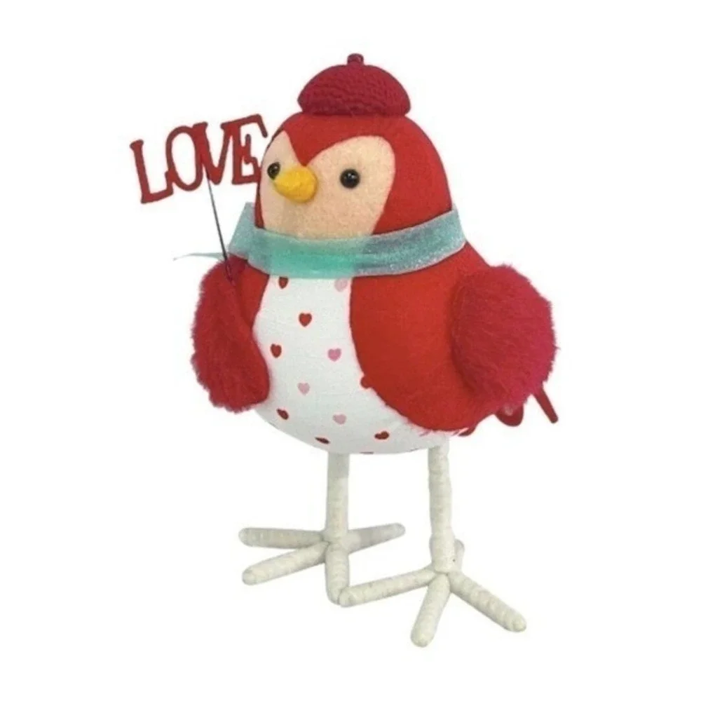 Spritz 2023 Valentine's Day Featherly Friends Bird Aerial Holding Love Sign Fabr